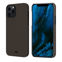 Чехол Pitaka MagEZ Case для iPhone 12/12 Pro 6.1", черно-коричневый, кевлар (арамид)
